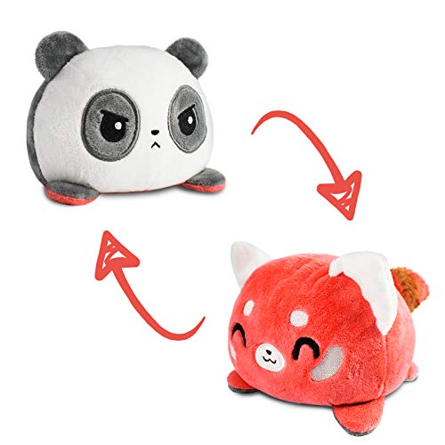 TeeTurtle Reversible Panda and Red Panda Plushie