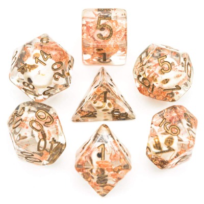 UDIXI DND Dice Set Polyhedral, DD RPG Dice Filled with Skull for Dungeons and Dragons, MTG,Pathfinder,Board Games(Skull-Copper Foil)