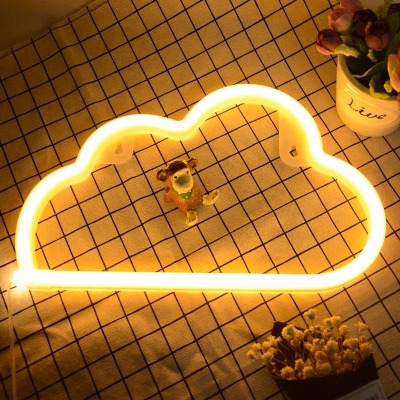 iceagle Cloud Neon Signs- Neon Lights for Wall Decor USB or Battery Neon Signs for Bedroom Cloud Light for Christmas Birthday Party Living Room Girls Kids Room, Warm White