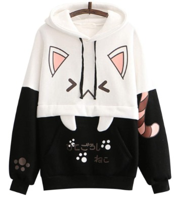 Dinosaur Bunny Rabbit Bear Cat Ears Hoodie For Girls Teens Teenagers Oversize Top Sweatshirt Jumper Shirt
