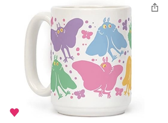Cute Pastel Mothman Pattern Ceramic Coffee Mug : Home & Kitchen