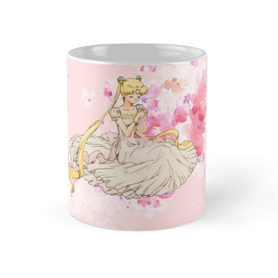 Sailor Moon Pink Florals Coffee Mug 11oz Ceramic Tea Cups