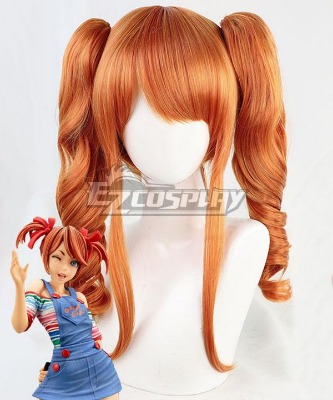 Child's Play Chucky Female Halloween Orange Long Cosplay Wig