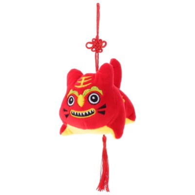 POPETPOP 3Pcs 2022 Year of The Tiger Mascot Plush Toy Chinese Zodiac Animal Pendant Doll Stuffed Toy Keychain Charm Hanging Ornament for New Year Gift 10cm Red