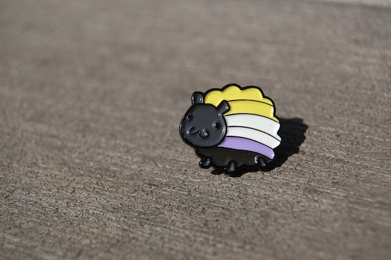 Non-binary Sheep Enamel Pin | Etsy UK