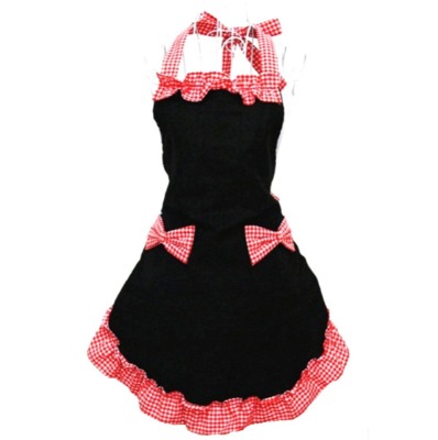 Hyzrz Cute Retro Lovely Vintage Ladies Kitchen Flirty Vintage Aprons for Women Girls with Pockets for Mothers Day Gift