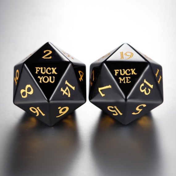 Black Obsidian Gemstone Dnd Set Fuck Me Fuck You Dice | Etsy
