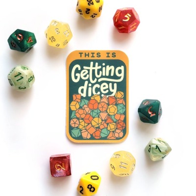 This is Getting Dicey Sticker in Fall Colors Dungeons and | Etsy