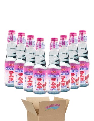 Ramune Japanese Soda, Lychee, 6.76 Fluid Ounce, Pack of 8