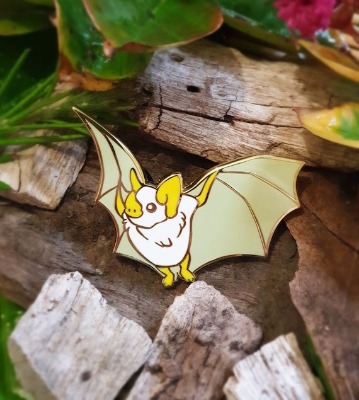 Honduran White Bat  Hard Enamel Pin  Gold  2 Inch | Etsy
