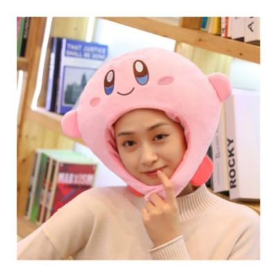 CHANGCHUNTENG Cartoon Plush Hats Funny Selling Cute Hats Headdress Plush Toys Girls (Color : Hy106-Kirby)