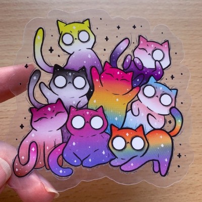 Pride Cats Transparent Sticker | Etsy