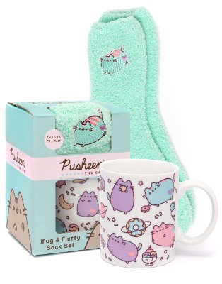 Pusheen Mug Slipper Socks Gift Children Adults Cat Bowl One Size