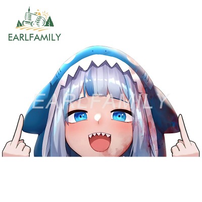 EARLFAMILY 13cm x 7.3cm for Gawr Gura Hololive Car Stickers Anime Decal Graffiti Surfboard Motorcycle Campervan Vinyl Car Wrap|Car Stickers|   - AliExpress