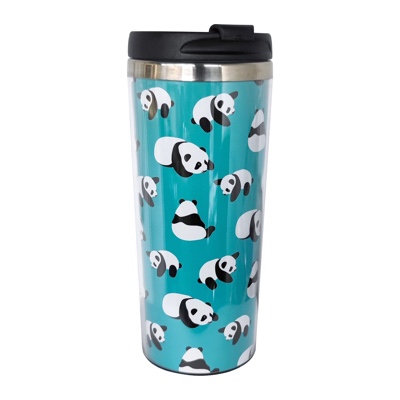 BLUBLU Cute Panda Stainless Steel Vacuum Insulated Coffee Tumbler Cup Travel Mug 12oz for Home, Office, Sport, Party, Gifts