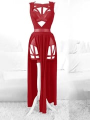 Halloween Red Stitching Lace Dress