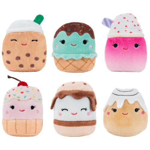 Squishville by Original Squishmallows Sweet Tooth Squad Plush - 2-Inch Bernice, Chanel, Cinnamon, Carmelita, Maya & Clara Plush - Toys for Kids - Sweet Tooth