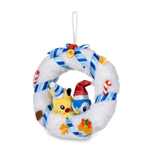 Pikachu & Piplup Pokémon Undersea Holiday Wreath Plush - 7 In.