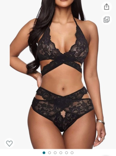 Amazon.com: Donnalla Women Sexy Lingerie Set Two Piece Lace Bra and Panty Set Babydoll Sleepwear, Black, X-Small: Clothing, Shoes & Jewelry