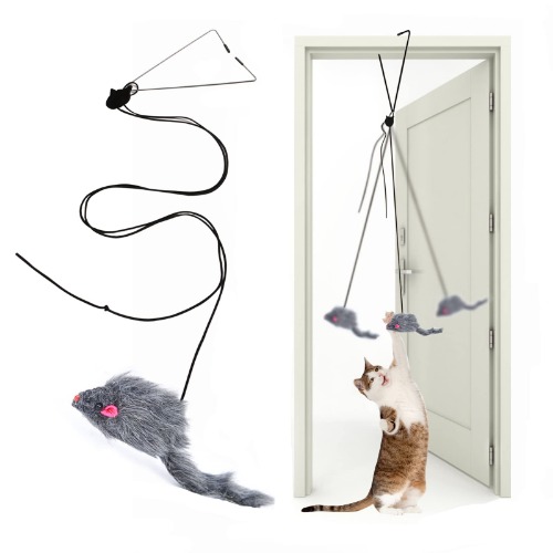 Kalimdor Interactive Cat Feather Toys,Retractable Cat Teaser Toy ，Hanging Interactive cat Toys for Indoor Cats Kitten Play Chase Exercise, Kitten Fun Mental Physical Exercise Puzzle Kitten Toys - 1 pack