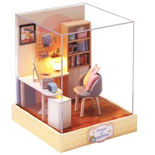 Cutebee Diy Dollhouse Miniature Kit with Furniture, Handcraft House Collectibles for Hobbies, Gift Toys for Children H07