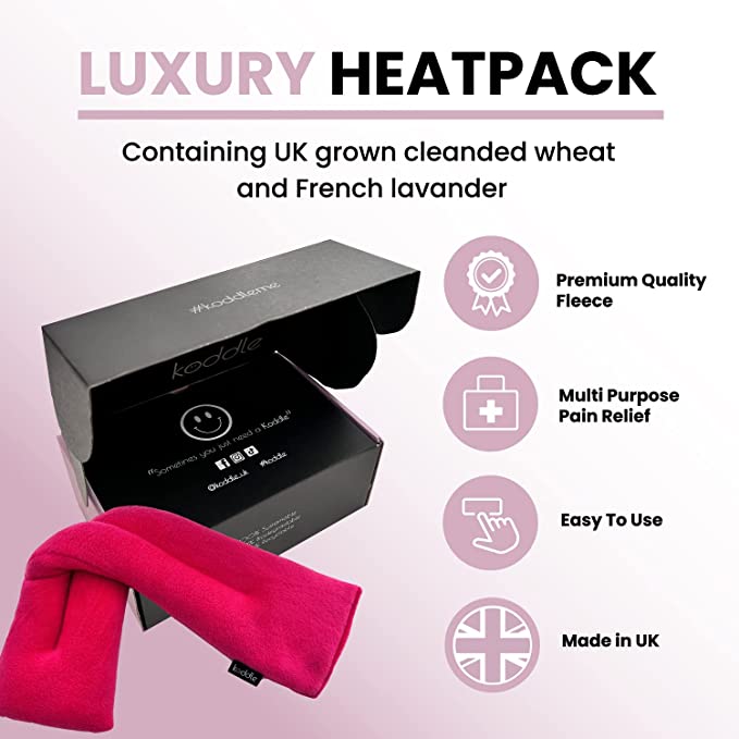 Koddle All Over Use Heatpack – Luxury Fleece Heat Pad for Pain Relief – Reusable Microwave Heat Pack – Easy to Use Wheat Bags Microwavable – Ideal for Menstrual Cramps, Back or Muscle Pain