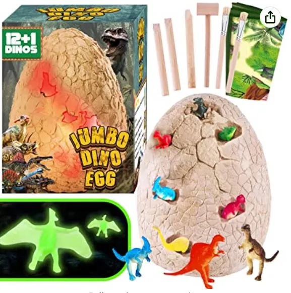 Amazon.com: Dinonano Jumbo Dinosaur Egg Toys for Kids - Dino Egg STEM Toy Night Light Dinosaur Figures Surprise Gift Box Cool Science Tool Kit for Toddler Girl Boy Ages 3 4 5 6 7 8 Years Old : Toys & Games