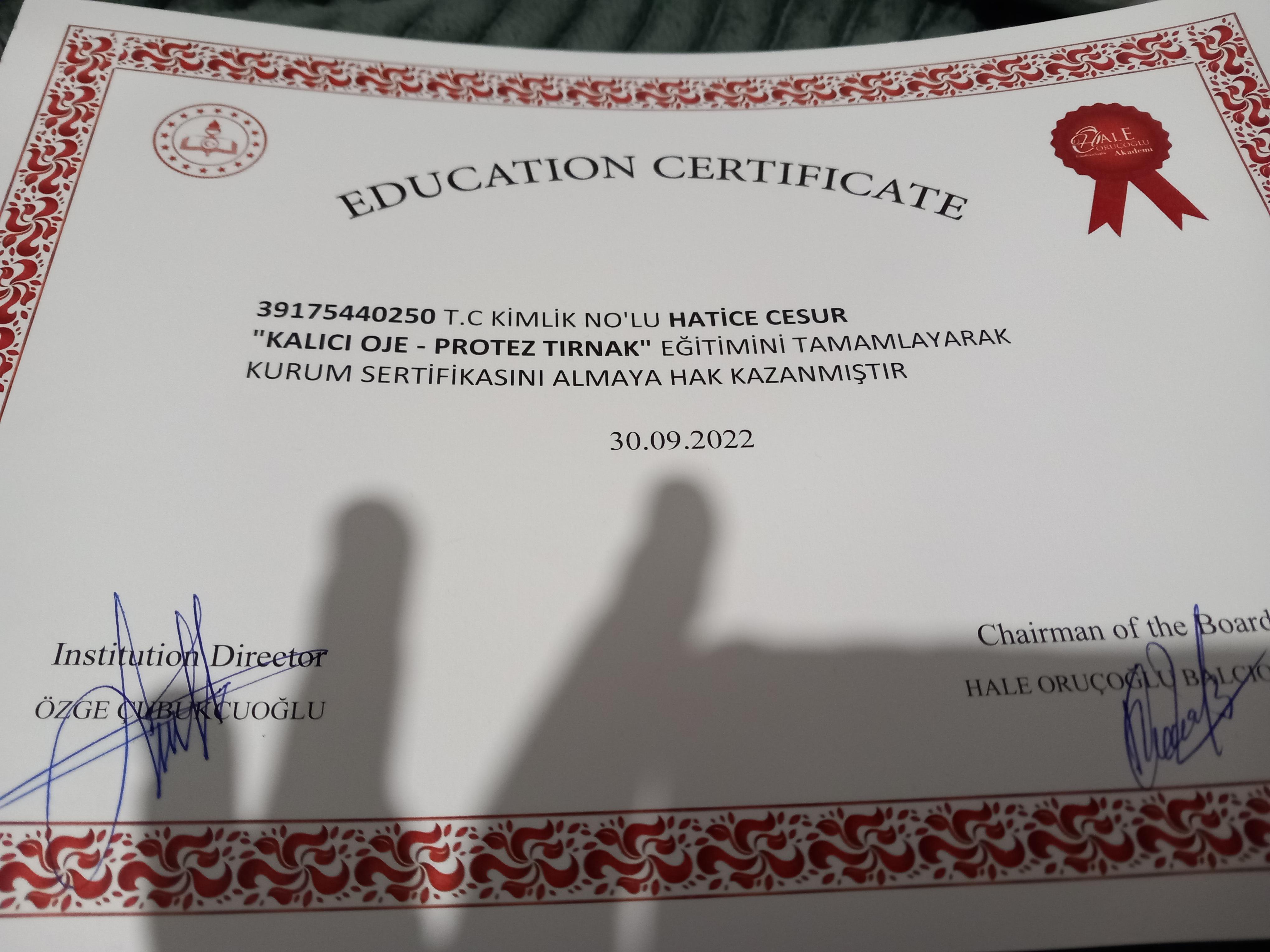 Meltem sertifikası