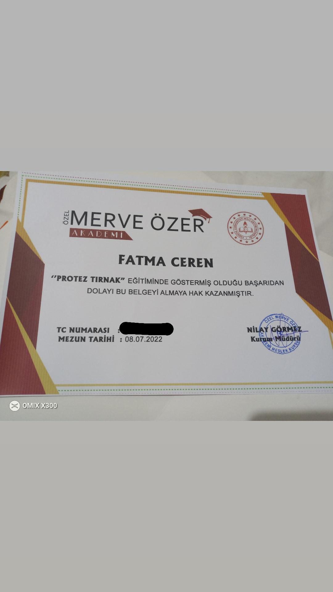 ceren  sertifikası