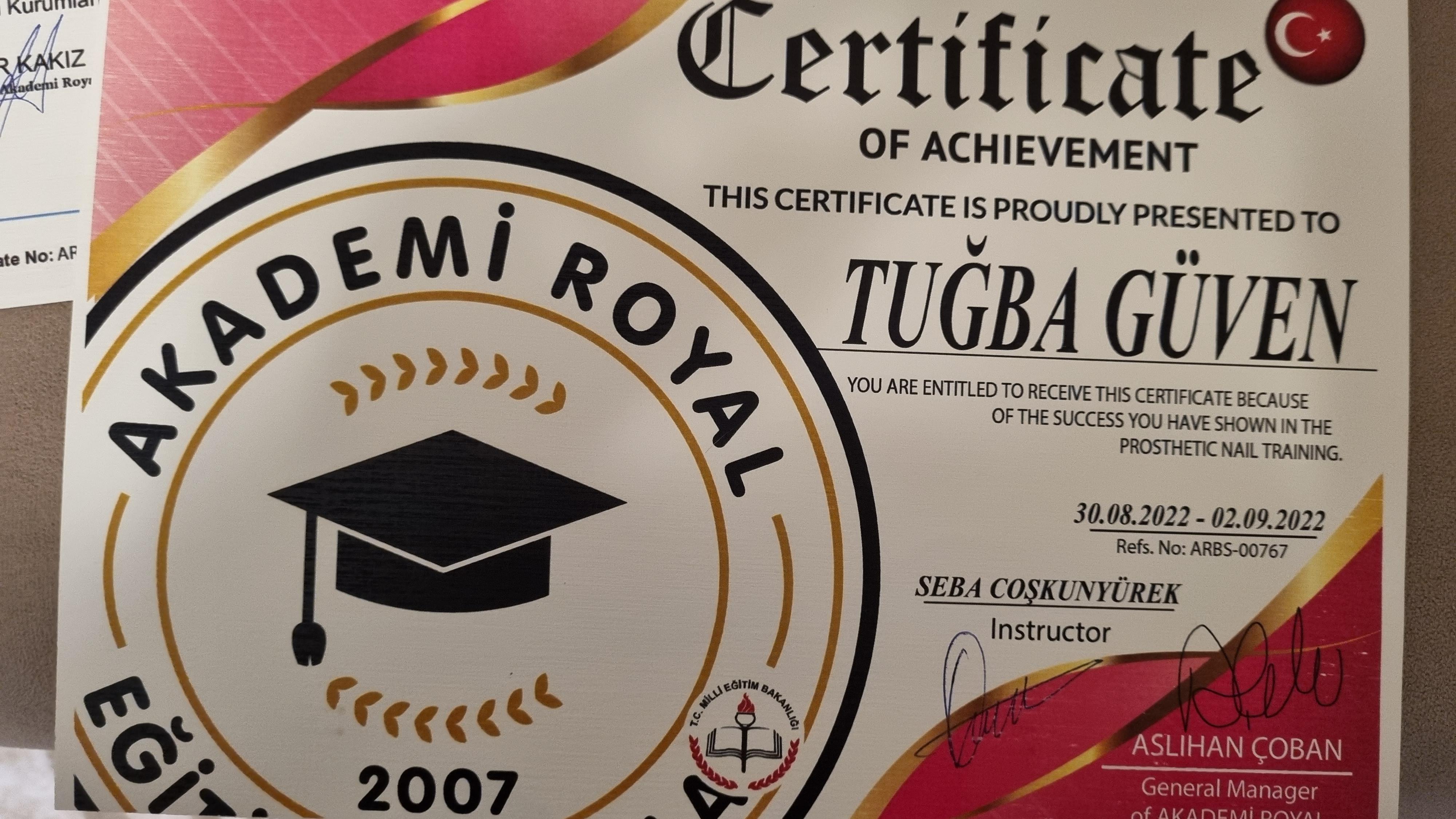 Tuğba sertifikası