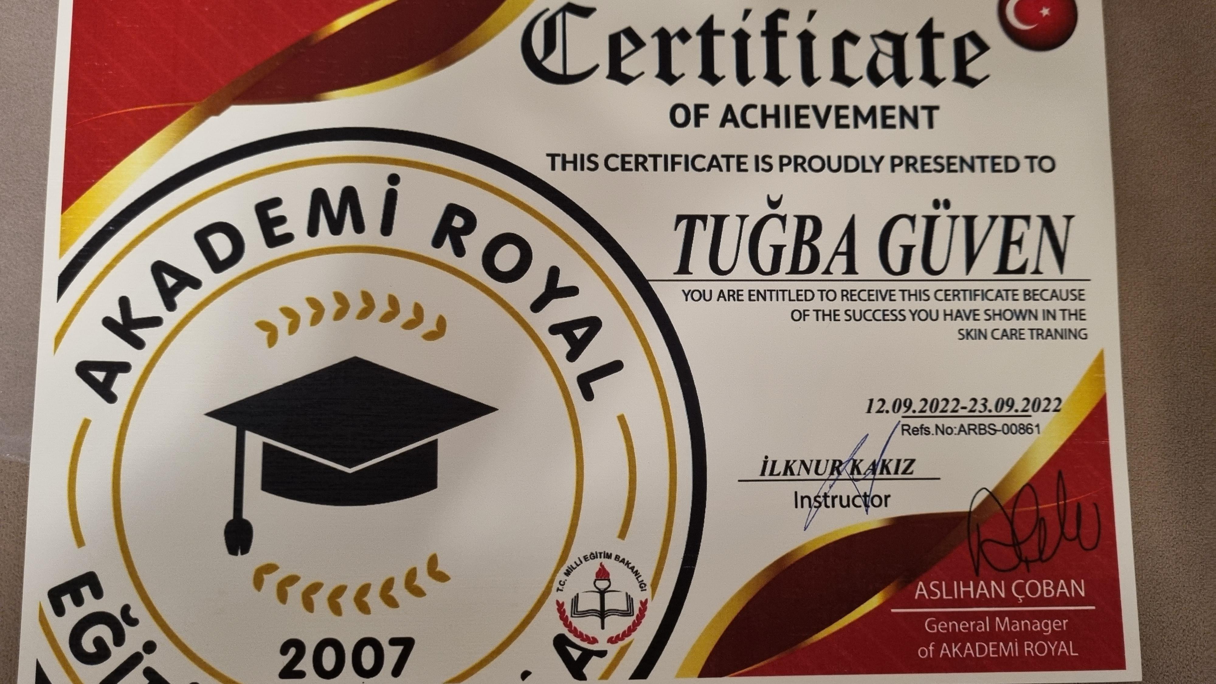 Tuğba sertifikası