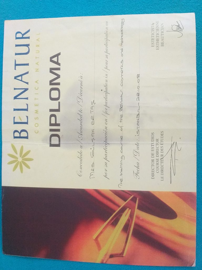 Gülşah  sertifikası