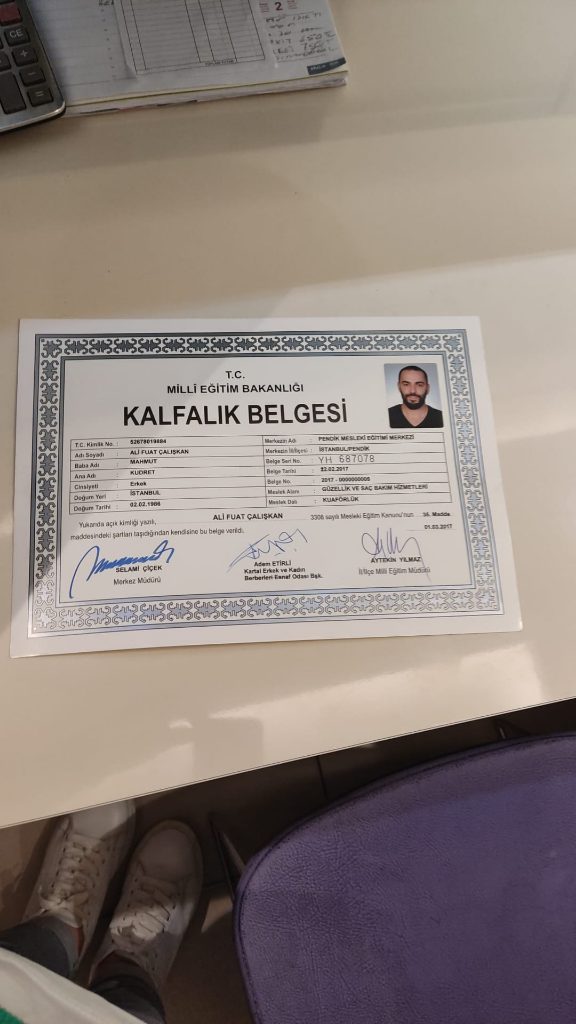 Ali fuat  sertifikası