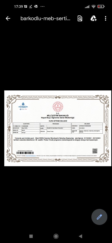 Sibel sertifikası
