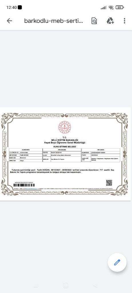 Fadik sertifikası