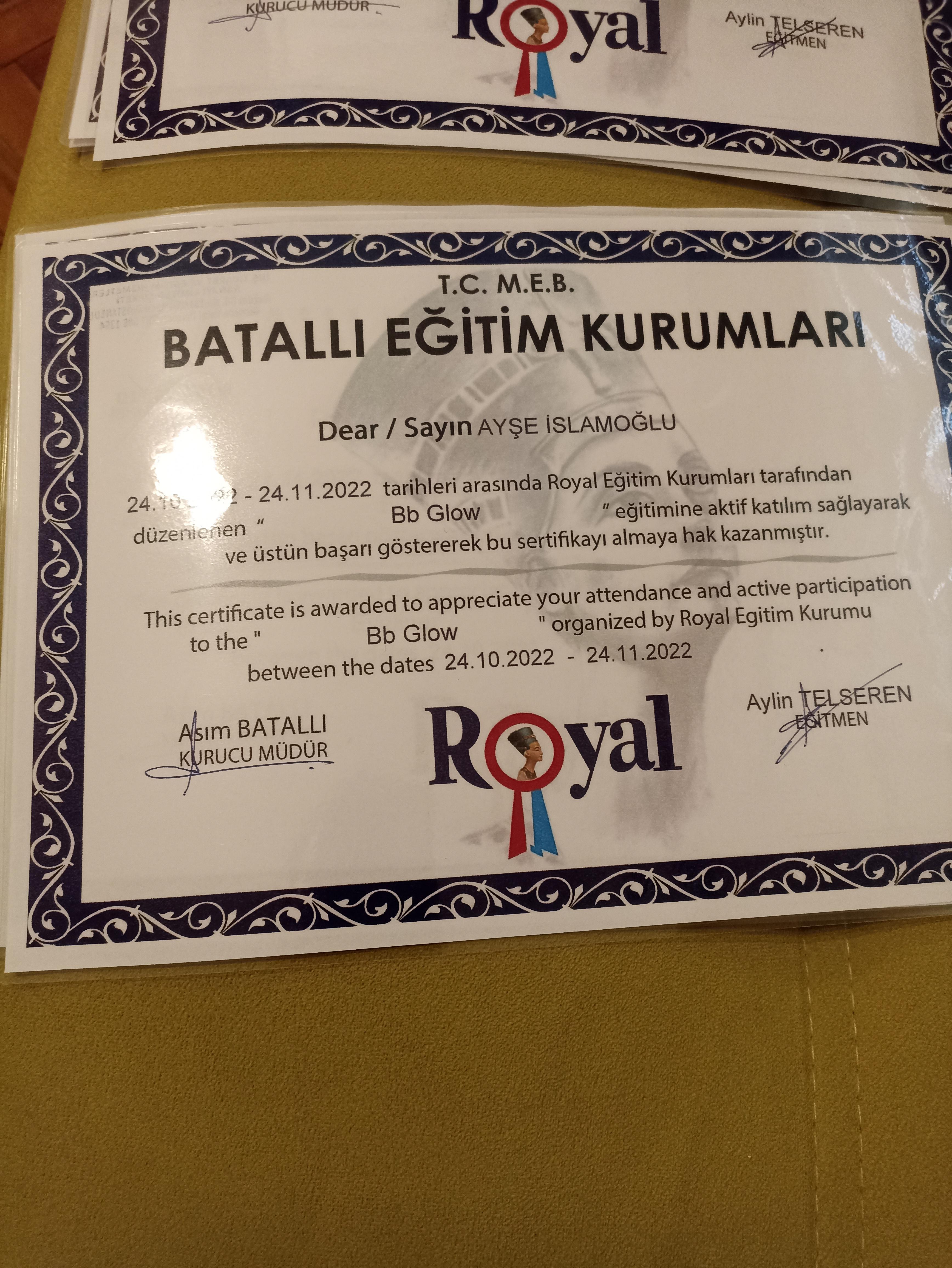 Ayşe  sertifikası