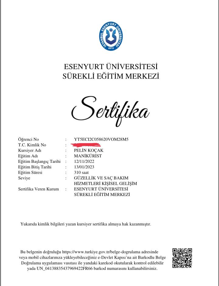 Pelin sertifikası