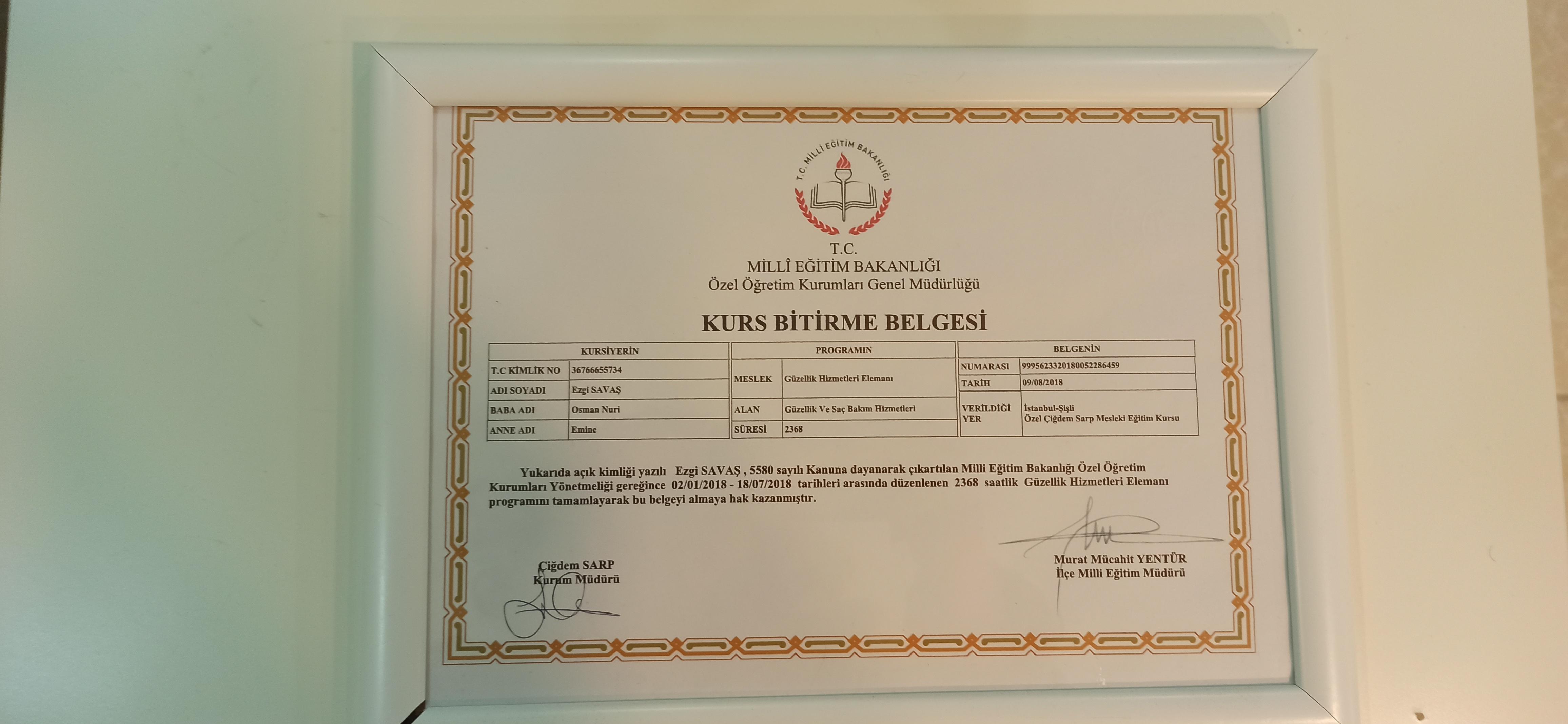 EZGI sertifikası