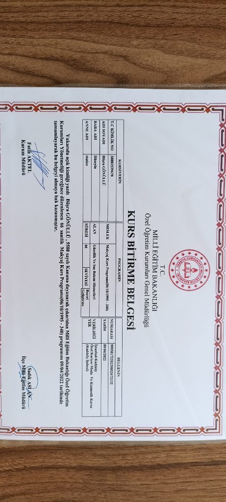 Büşra sertifikası