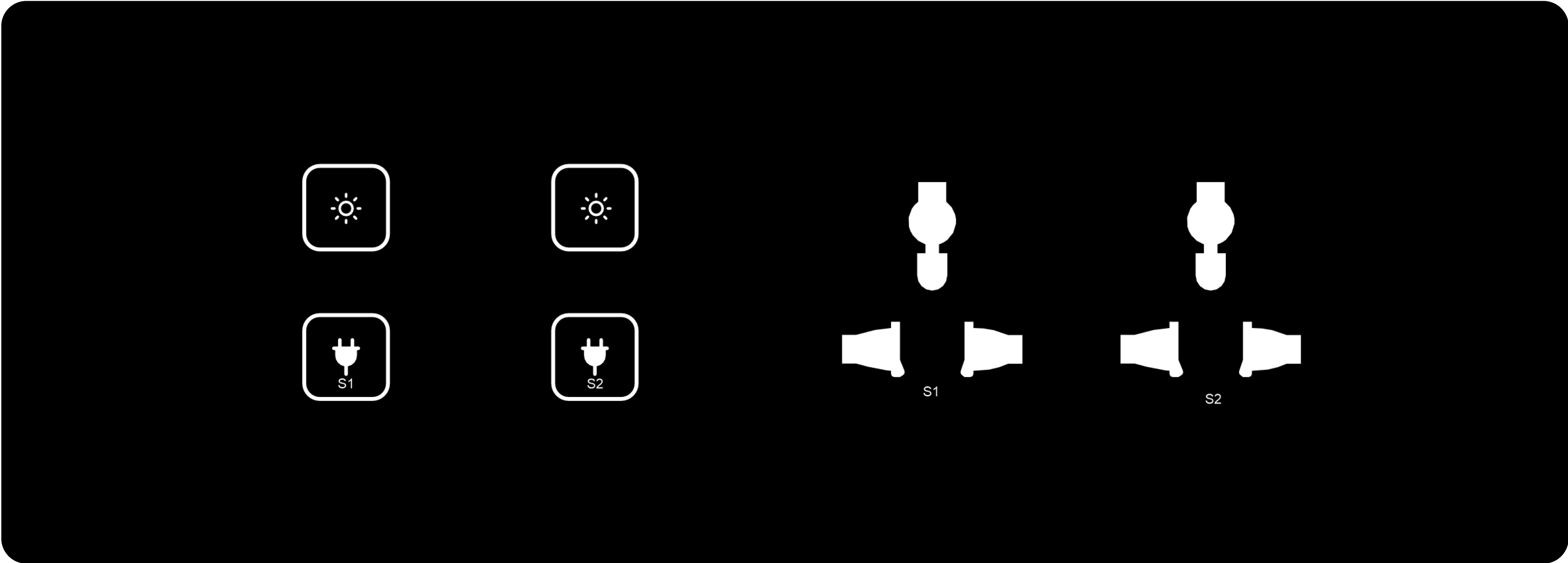 2 Light 2 Socket Touchboard