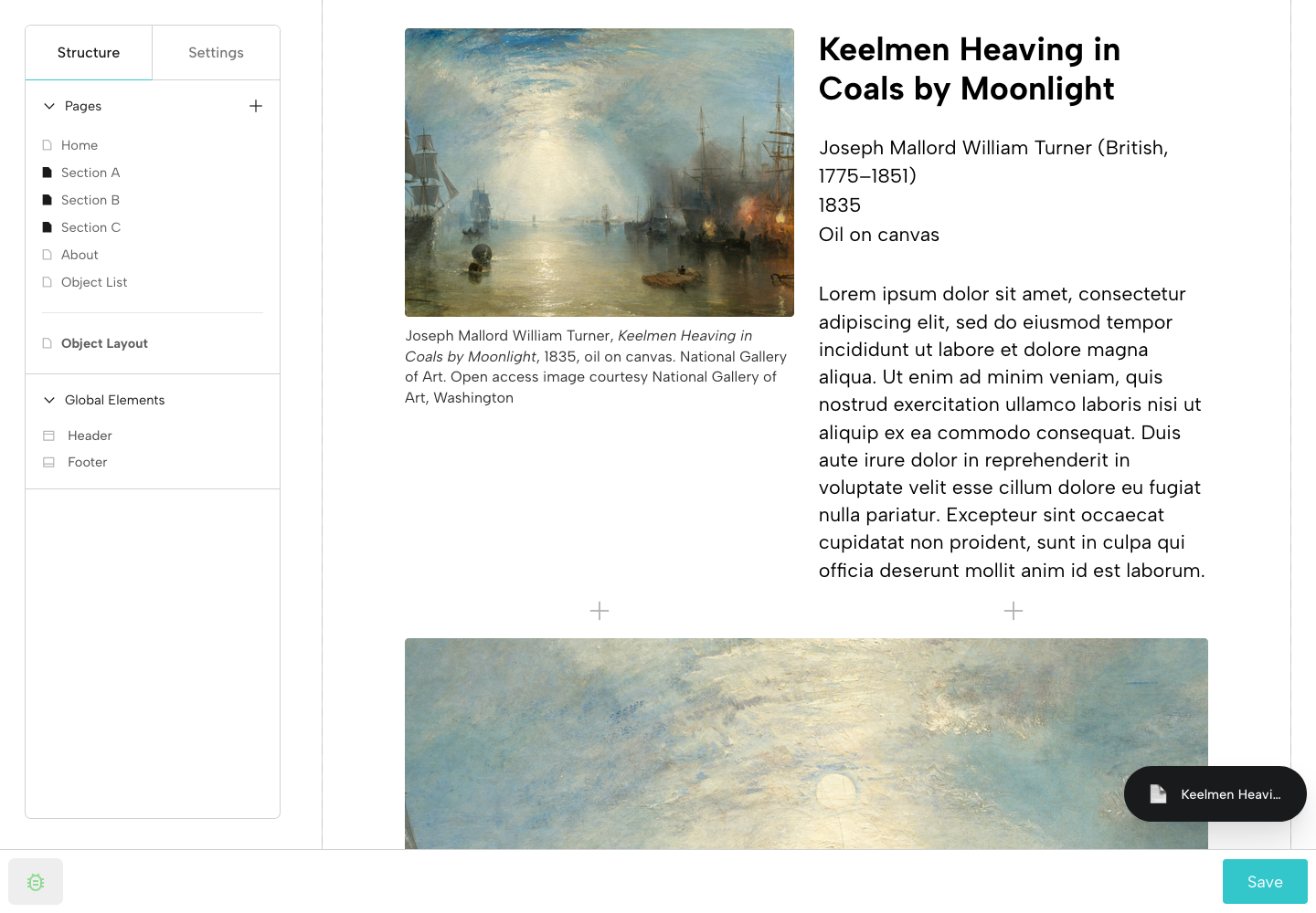 Object Being Previewed