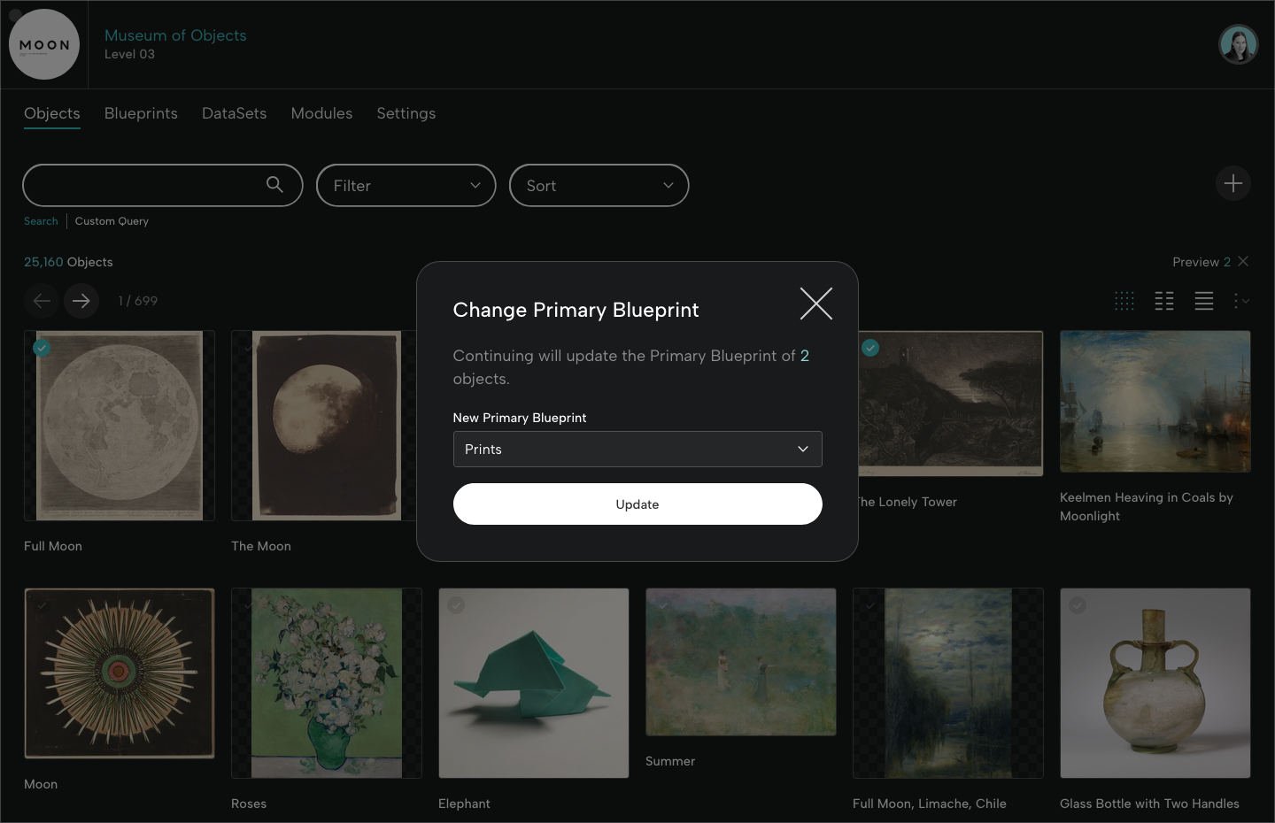 Change Primary Blueprint for Selected Objects