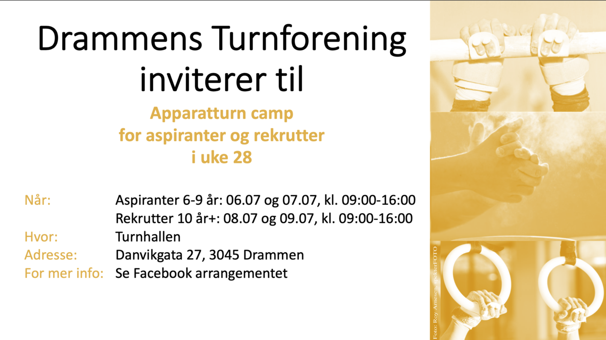 Apparatturn camp hos Drammens Turnforening uke 28