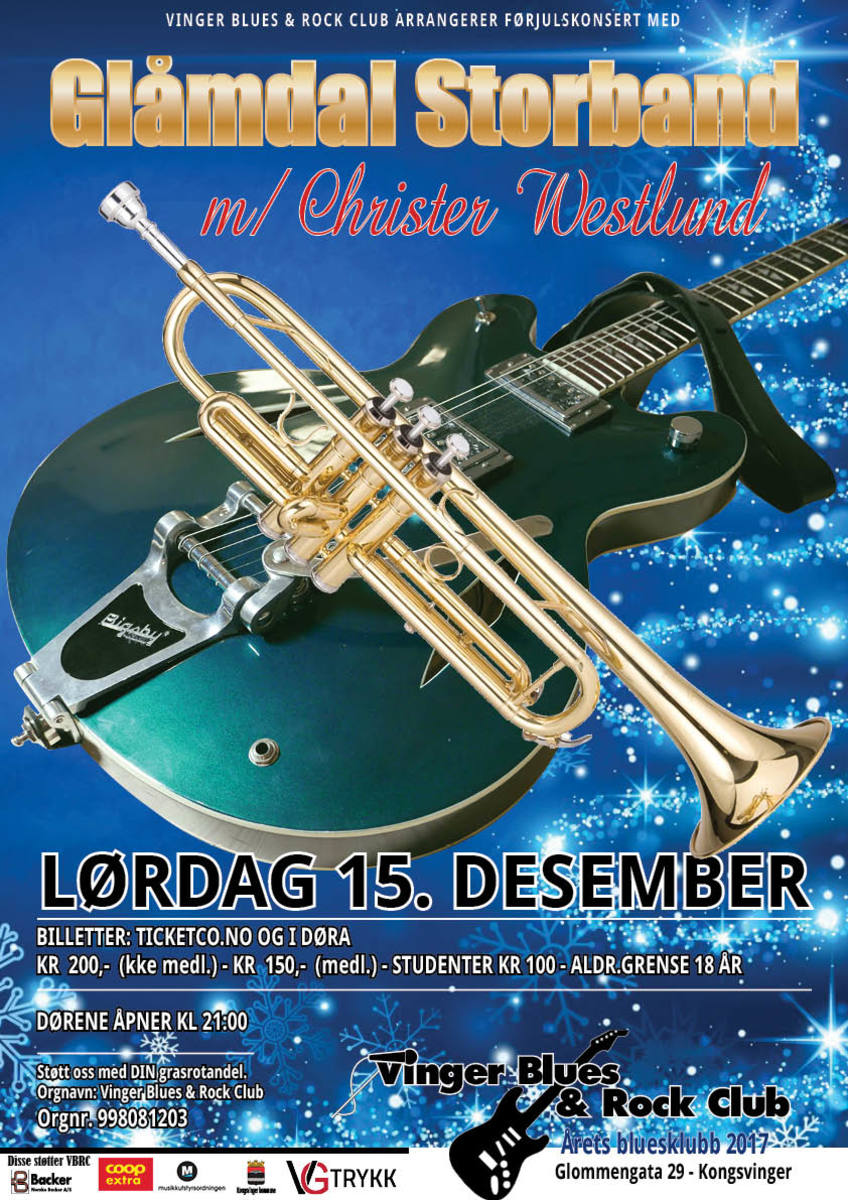 Førjulskonsert med Glåmdal Storband m/Christer Westlund