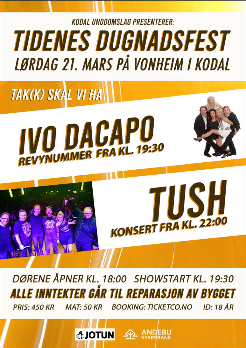 AVLYST! - TIDENES DUGNADSFEST Lørdag 21. mars