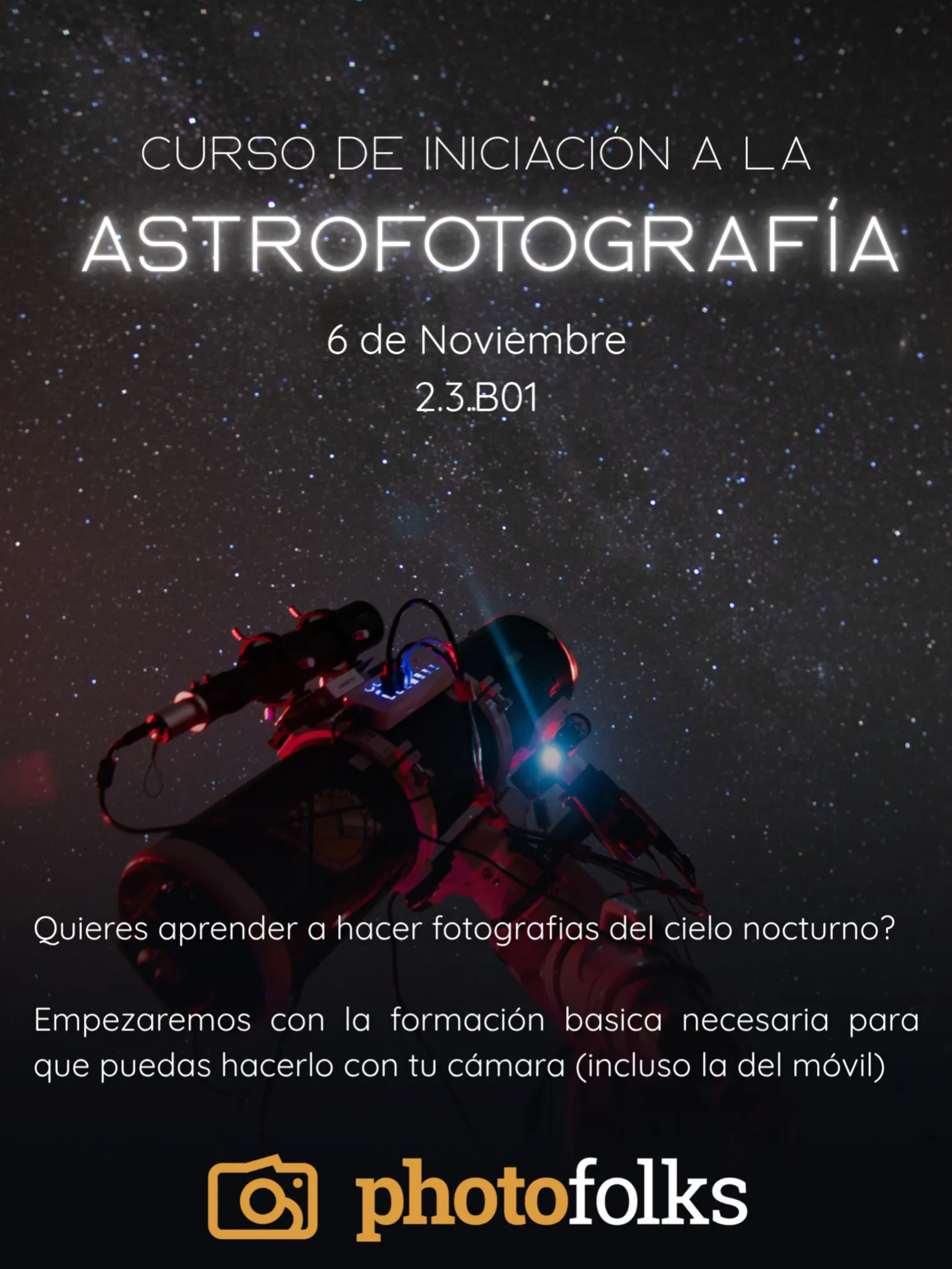 Curso de iniciación a la Astrofotografía