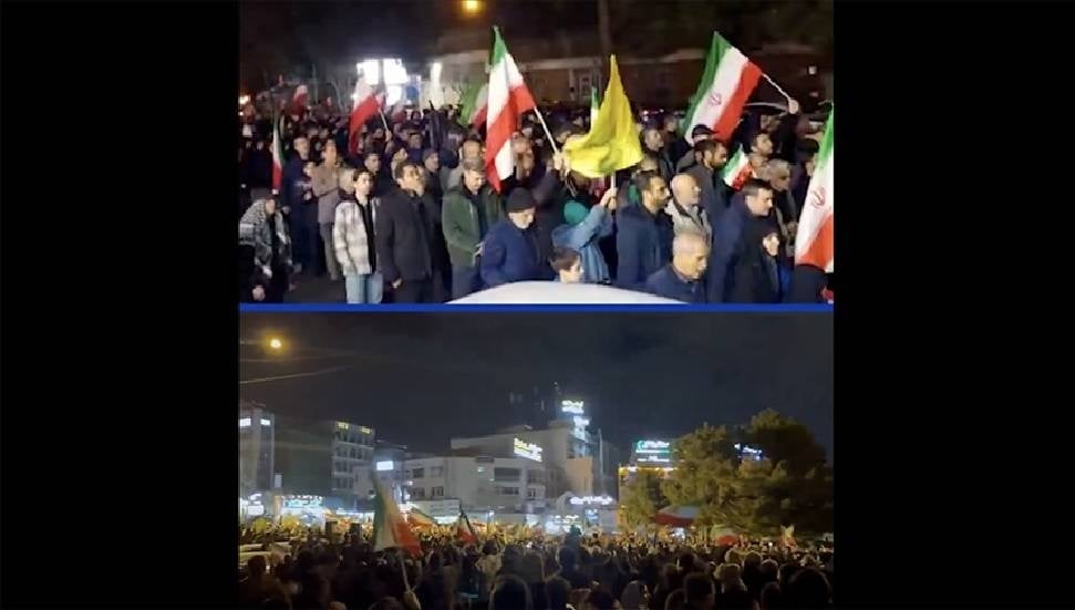 Tahran'da Halk, ABD ve İsrail Saldırılarına Karşı Protesto Düzenledi