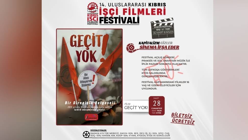 14. Uluslararası İşçi Filmleri Festivali Lefkoşa'da Başladı