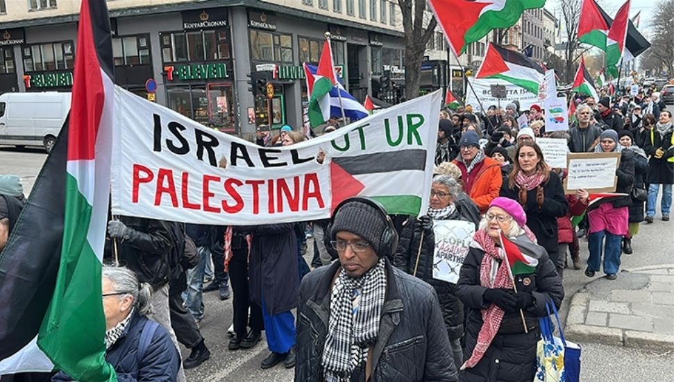 Stockholm'de Gazze ve Lübnan İçin Büyük Protesto Düzenlendi