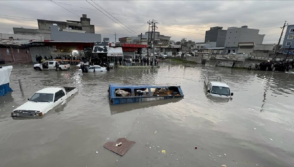 Erbil'de Şiddetli Yağışlar Hayatı Olumsuz Etkiledi